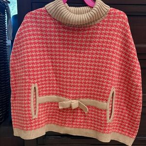 Chic Kids' Pink and Beige Houndstooth Cape